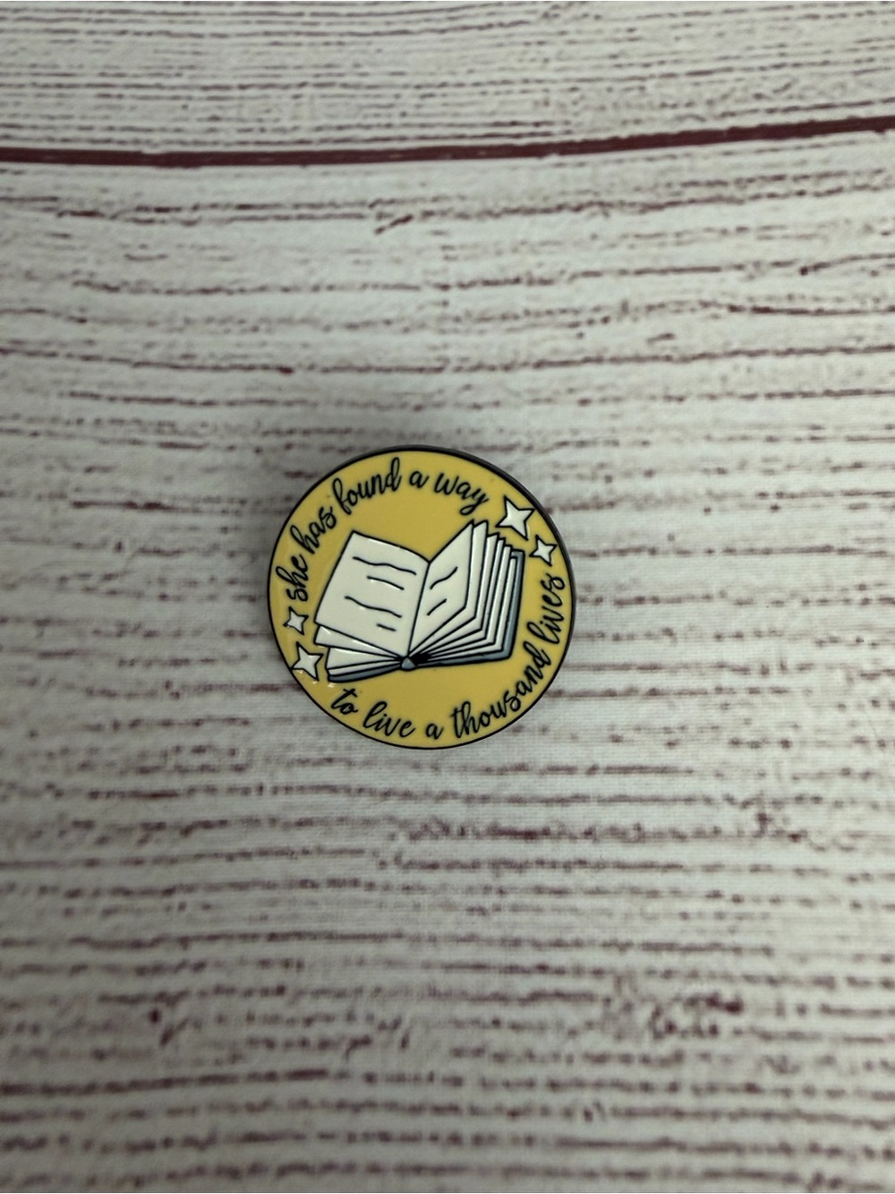 Unknown Brand Yellow Open Book Wall Pin - Inspirational Quote